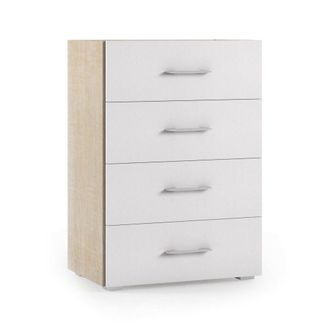 Dmora Cajones Primula, Cajonera Con 4 Cajones Para Dormitorio, Mueble Multiusos Para Oficina O Estudio, Cm 60x41h87, Roble Y Blanco, Con Embalaje Reforzado 