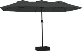 vidaXL Sombrilla Doble De Jard&iacute;n Con Luces Led Antracita 449x265 Cm Vidaxl