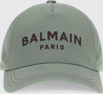 Balmain Cappello Balmain in twill di cotone con logo ricamato