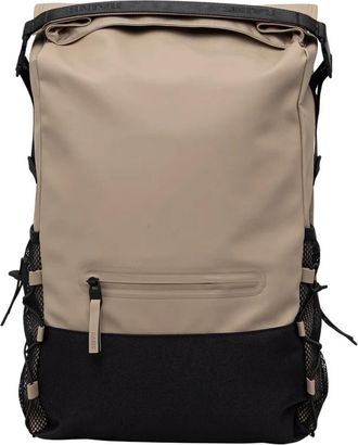 Rains Trail Mountaineer Rolltop - unisex - Rugzakken - Beige - ONE Size - Polyester - Tassen