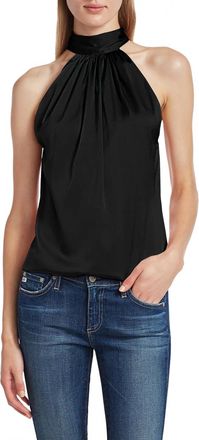 Ramy Brook Lori Silk High Neck Top In Black