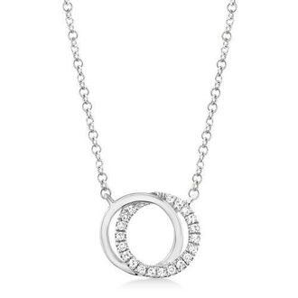 Allurez Natural Diamond Accented Love Knot Pendant Necklace 14k in White Gold at Nordstrom, Size 18