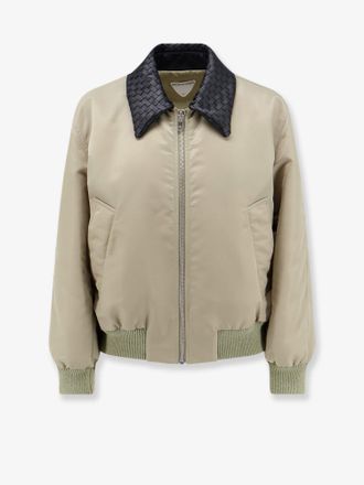 Bottega Veneta Blouson in nylon con colletto in pelle Intrecciato - BOTTEGA VENETA - gender_Woman
