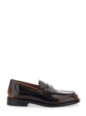Vagabond Linn Brown Slip-On Loafers In Leather Woman