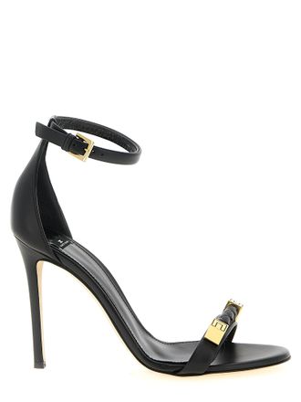 Elisabetta Franchi Black Leather Stiletto Heel Womens Sandals