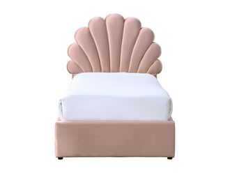 VENTE-UNIQUE.COM Base de cama terciopelo rosa 90 x 190 cm