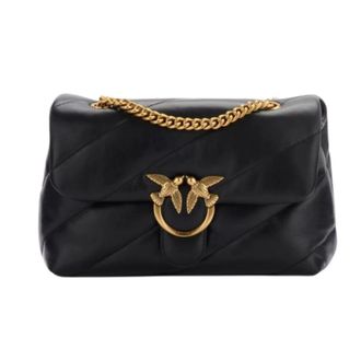 Pinko Love Puff Classic Shoulder Bag - Dames - Schoudertassen - Zwart - ONE Size - Tassen