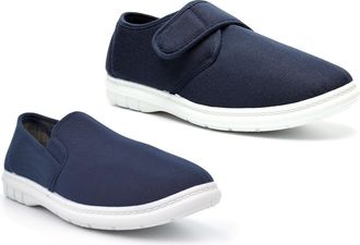 Generic Mens Canvas Shoes Mens Pumps Denim Slip On Shoes Size 6 Outdoor Slippers Casual Shoe Size 8 Slip in Shoe Touch Fasten Twin Gusset Sizes 6-12 Navy Blue