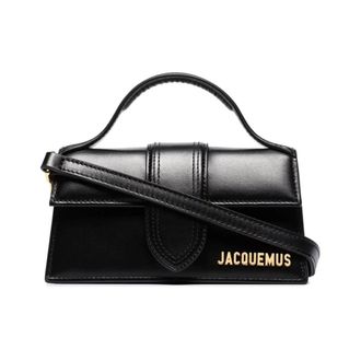 Jacquemus Handbags, female, Black, Size: ONE SIZE Le Bambino Bag Gold Logo Leather