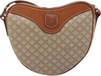 Celine Pre-owned Cross Body Bags, female, Beige, Size: ONE SIZE Pre-owned Vintage macadam shoulder bag