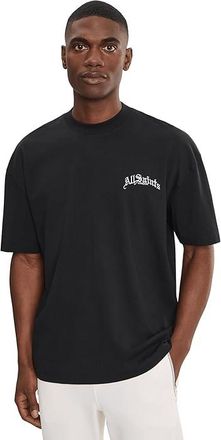 AllSaints Descent Short Sleeve Crew Mens T Shirt Washed Black : MD, Cotton