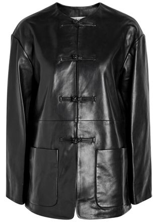 Róhe Mandarin Leather Jacket - Black - 40 (UK12 / M)