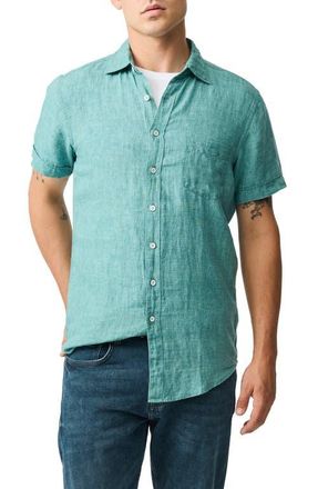 Rodd & Gunn Palm Beach Sports Fit Short Sleeve Linen Button-Up Shirt in Savannah at Nordstrom, Size Xxx-Large