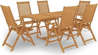 vidaXL Conjunto De Comedor De Jard&iacute;n 7 Piezas Madera Maciza De Teca Vidaxl