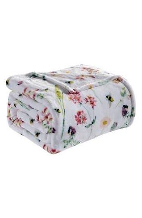 Luxury Home Ultrasoft Plush Throw Blanket in Bloom at Nordstrom Rack, Size Queen