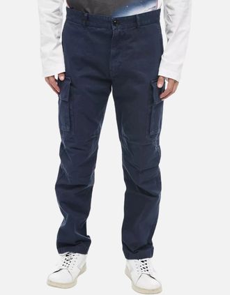Diesel Mens DIESEL P-COR-EMBNEW Mens Cargo Pants Slim Fit Tapered Leg Trouser Cotton Pants - Navy - Size: W34 l29