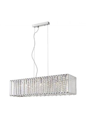Netlighting Diore 7 Light Crystal Oblong Bar Chrome in Grey