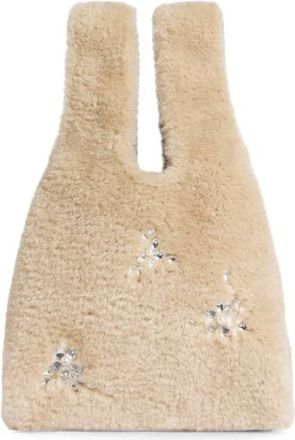 Simone Rocha Embellished Faux-fur Tote Bag