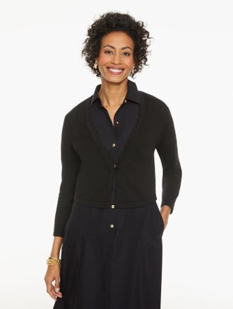 Talbots Scalloped Shrug - Black - Medium Talbots