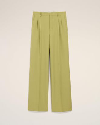 Ami Green New Wool Low Waist Wide Trousers Green - 36 - for Men