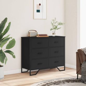 Berkfield Home Decorative Chest of Drawers Black 91x35.5x74.5 cm Engineered wood