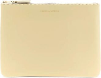 Comme Des Gar&ccedil;ons logo-detail leather wallet - men - Calf Leather - One Size - Neutrals