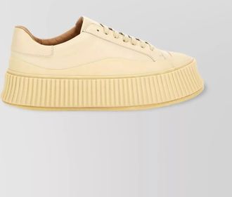 Jil Sander low-top round toe platform sneakers