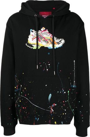 Mostly Heard Rarely Seen sneaker-print long-sleeve hoodie - men - Cotton/Spandex/Elastane - M - Black