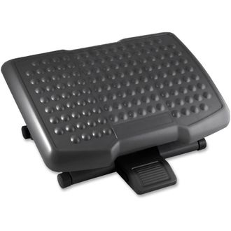 Lorell Adjustable-Height Footrest - 4 - 6.50 Adjustable Height - Black - 1 Each