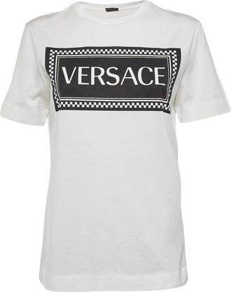 Versace Katoenen T-shirt met logoprint - Wit