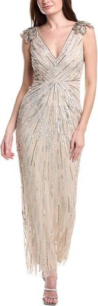 Adrianna Papell Short Sleeve Embellished Maxi Dress