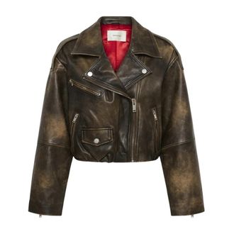 Gestuz Leather Jassen - Dames - Leren en Su&egrave;de Jassen - Bruin - L - Leer - Jassen