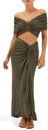 Vix Twisted Open Stitch Cover-Up Midi Skirt in Green at Nordstrom, Size X-Small