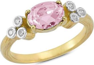 I.Reiss Company 14K 1.20 Ct. Tw. Diamond & Rose Quartz Cocktail Ring