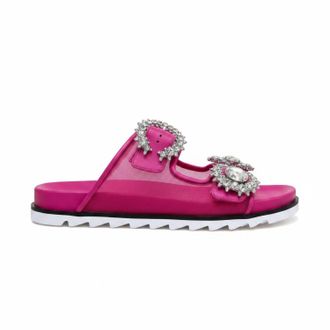 Bibi Lou Womens Biarritz Open Toe Slides In Pink