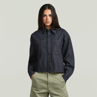 G-Star Cropped Relaxed Overhemd - Donkerblauw - Dames