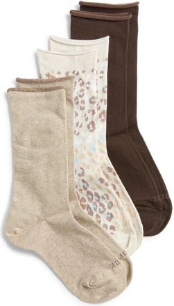 Hue Jeans 3-Pack Socks in Cream Animal at Nordstrom