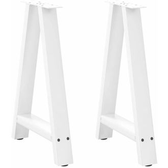 vidaXL Vidaxl - Patas Para Mesa De Comedor En Forma De A (2 Unidades), Color Blanco, 60 X 72-73 Cm, Acero