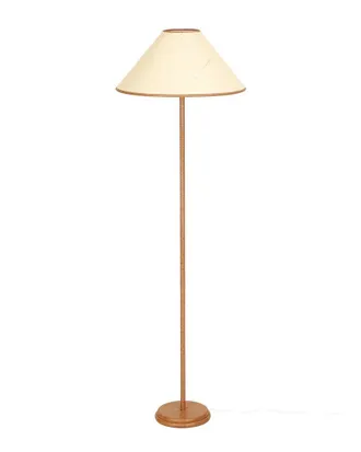 TOV Furniture Tov Furniture Keria Vegan Leather & Raffia Designer Floor Lamp