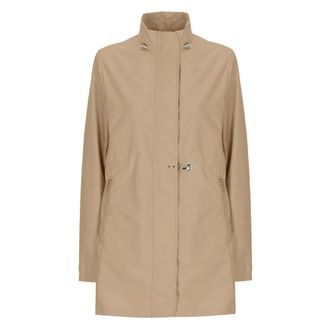 Fay Single-Breasted Coats, female, Brown, Size: XL Waterproof Jacket