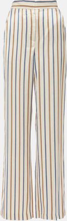 Veronica Beard Grigore striped twill wide-leg pants