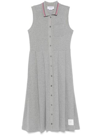Thom Browne Geplooide mini-jurk met RWB-streep - Grijs