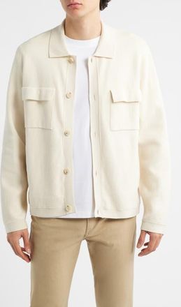 BOSS Uttoni Shirt Jacket in Open White at Nordstrom, Size Xx-Large