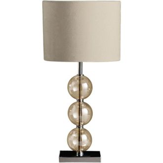 Premier Housewares Mistro Cream Suede Effect Shade Table Lamp
