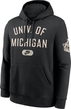 Nike Michigan Club Nike Mens College Pullover Hoodie in Black | NKDK00AMWV-PZ0