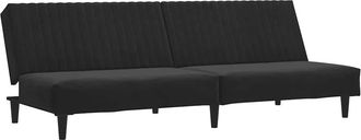vidaXL Sof&aacute; Cama De 2 Plazas Terciopelo Negro Vidaxl
