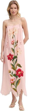 Barbour Kleedjes, Dames, Roze, M, Katoen, Bromelia Midi Jurk