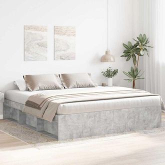 vidaXL Estructura De Cama Gris Hormig&oacute;n 200x200 Cm Vidaxl