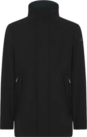 Roberto Ricci Design Zwarte winterjas met verfijnd design - Heren - Zomerjassen - Zwart - M - Jassen