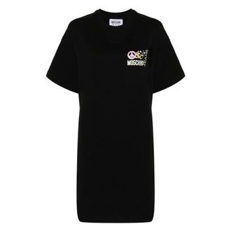Moschino Dames, Jurken, Zwart, Maat: XS Katoen